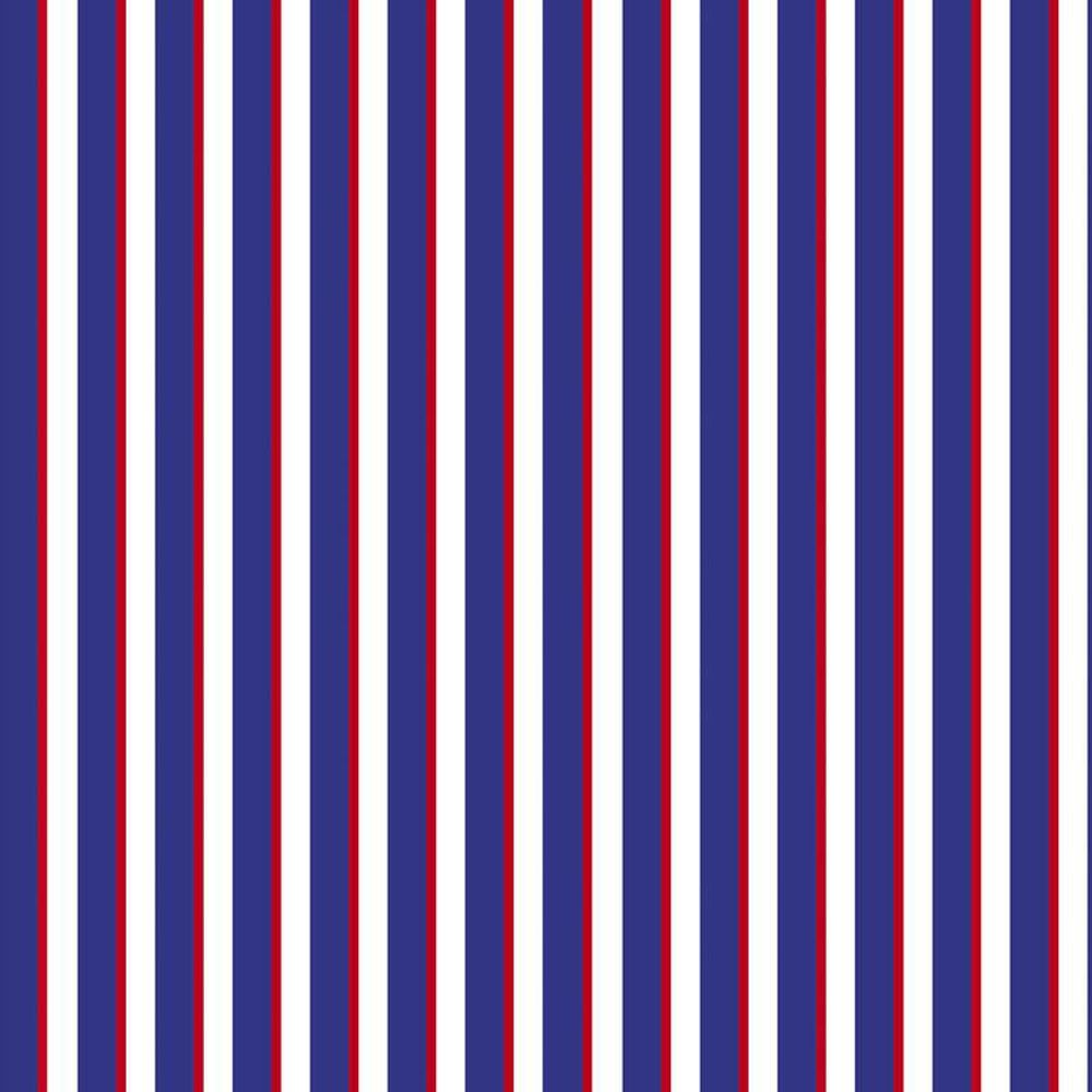 Papel De Parede Listrado Azul Branco Vermelho Adesivo Sala