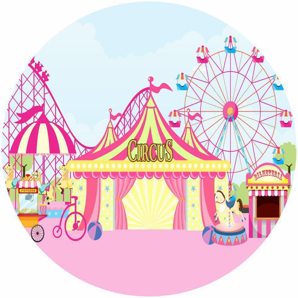 Painel Redondo De Festa Circo 130X130 - Circ01