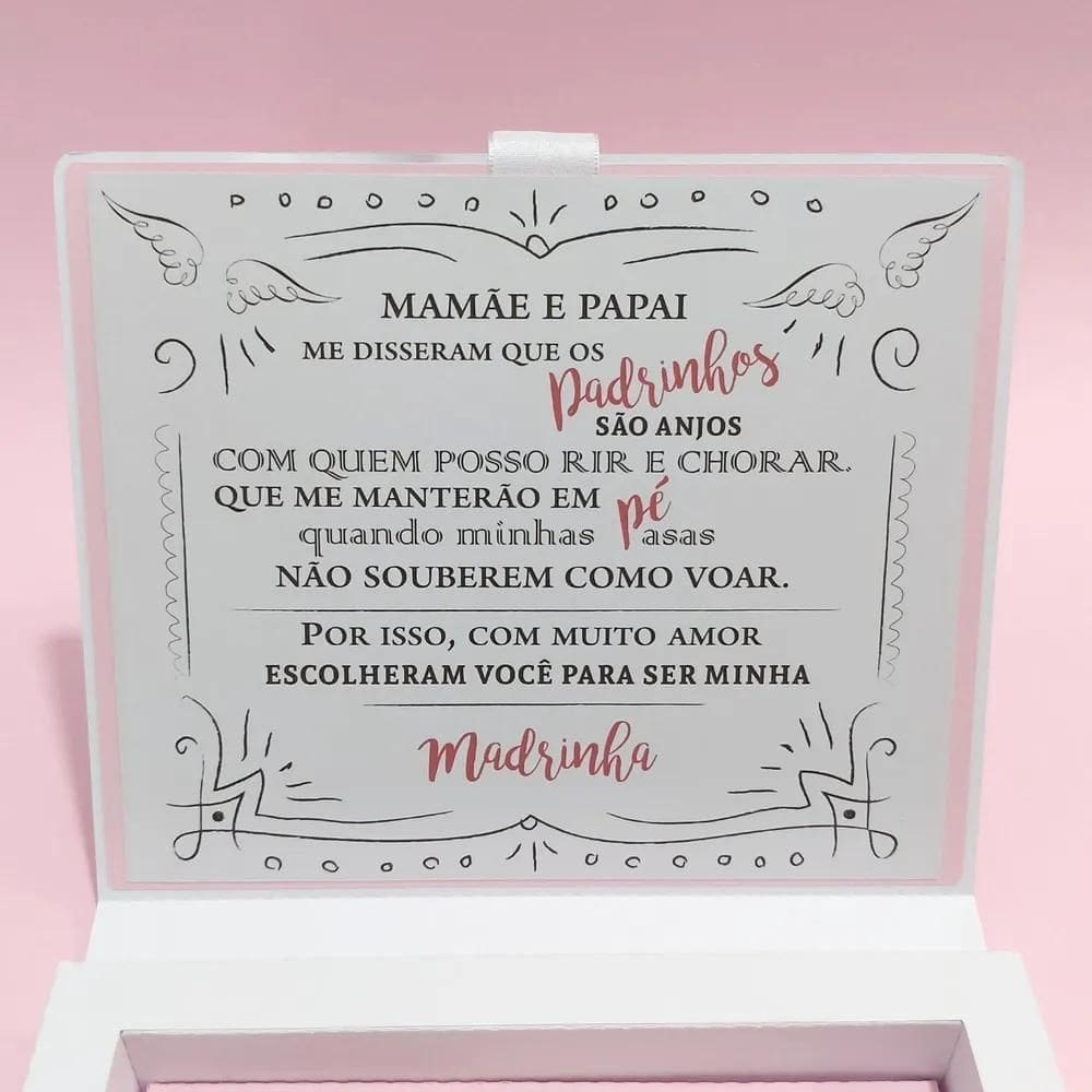Convite Padrinhos Batismo Personalizado + Mini Terço