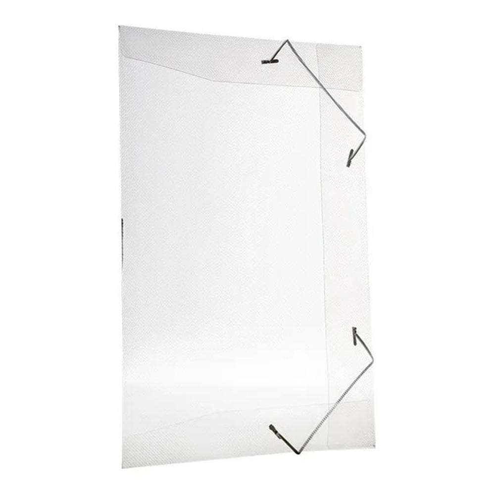 10 Pastas Ofício Plástica Cristal Com Elástico - Organização