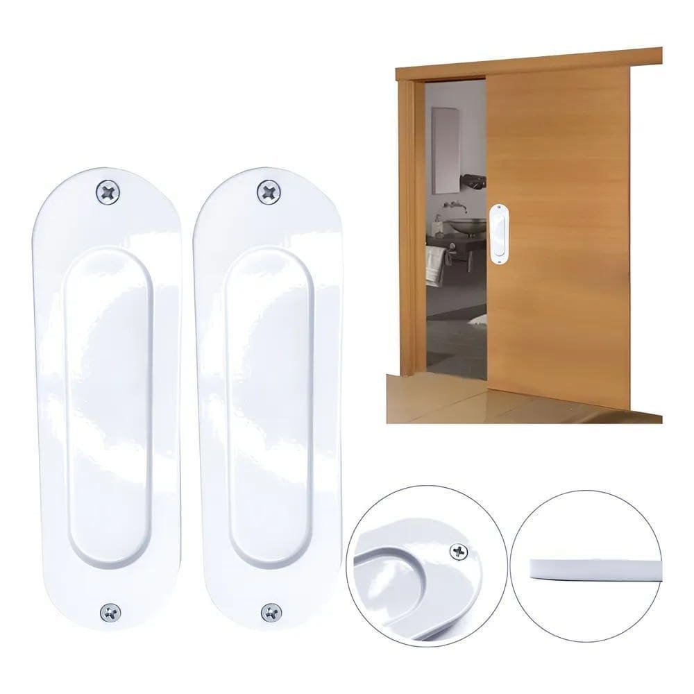 Puxador Concha Porta Correr Alumínio 2 Uni Branco