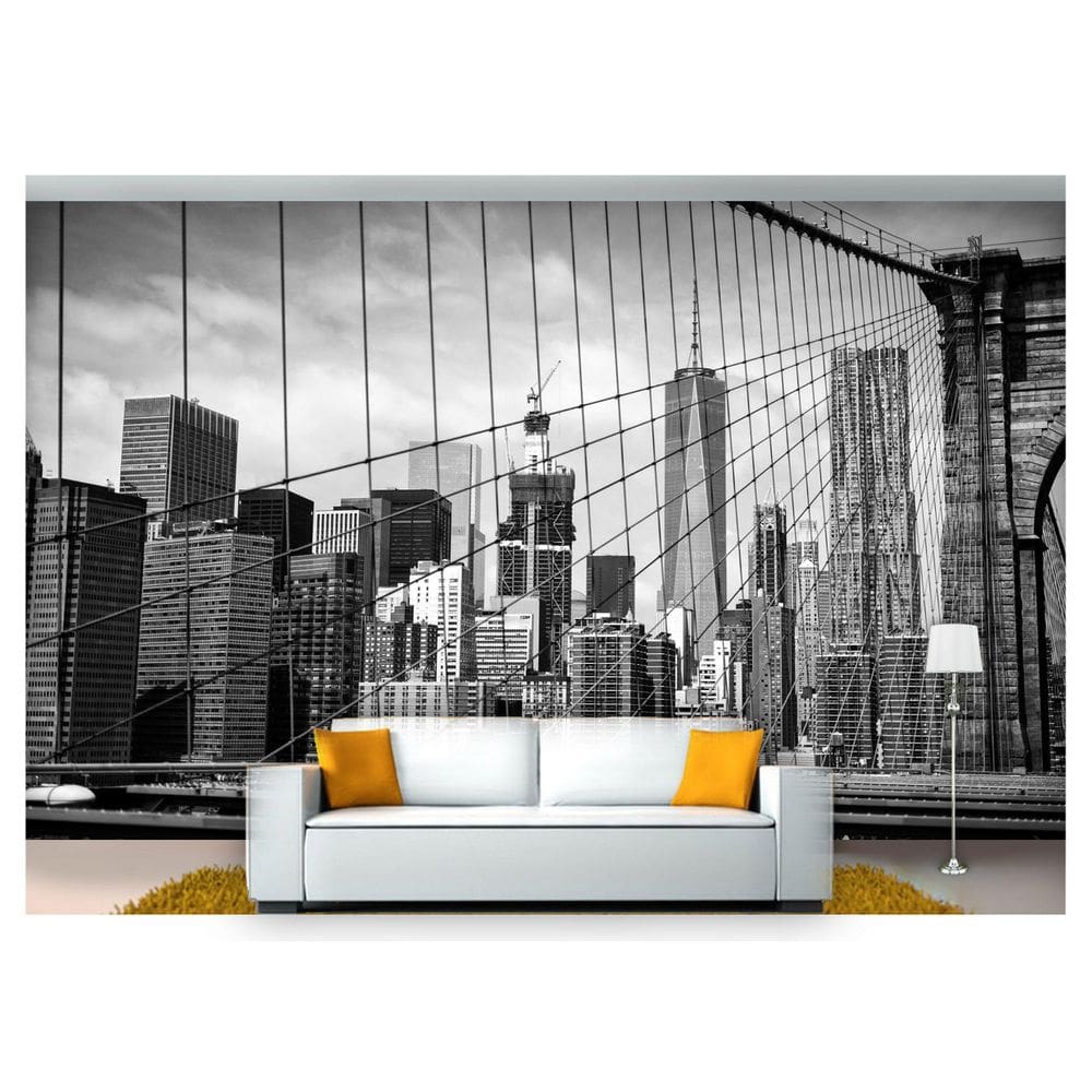 Papel De Parede Cidade Prédios Preto E Branco  Ncd142