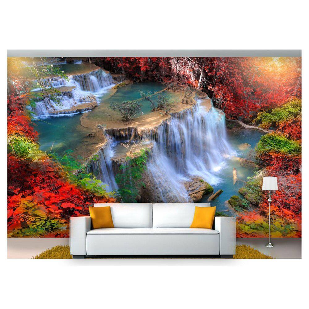 Papel De Parede Cachoeira Natureza Mata 3D Nch146