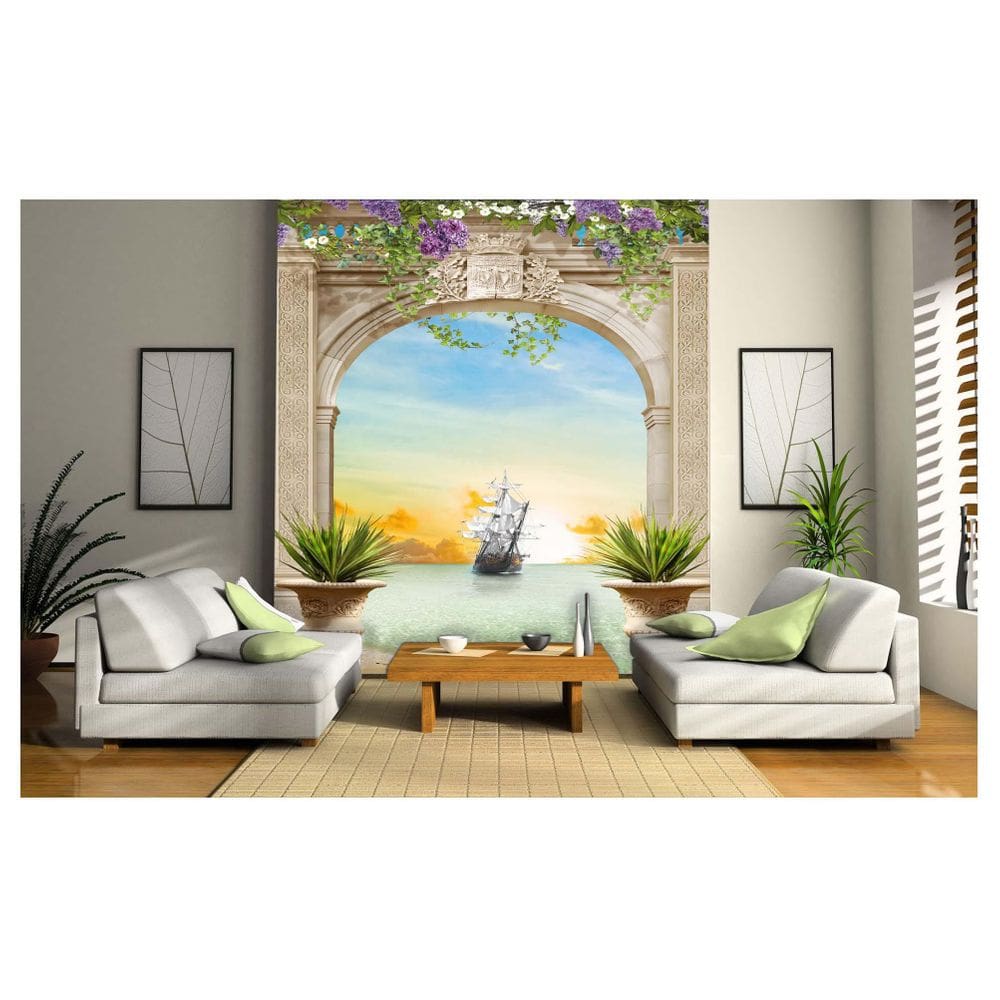 Papel De Parede Paisagem Mar Navio Por Do Sol  Dav10