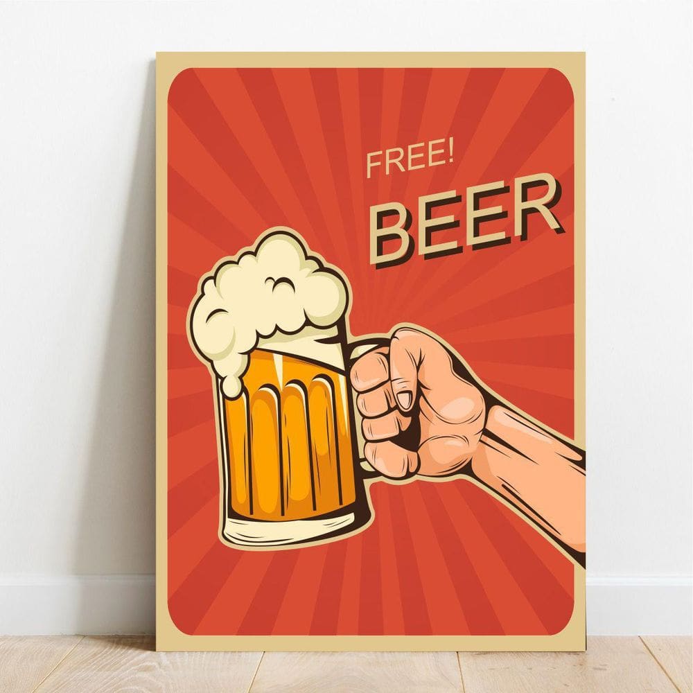 Placa Decorativa Free Beer 20X30Cm
