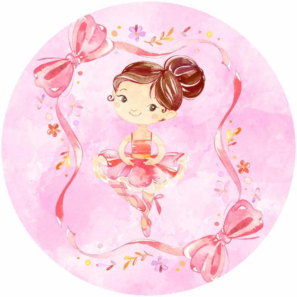 Painel Redondo De Festa Bailarina 130X130 - Bl01