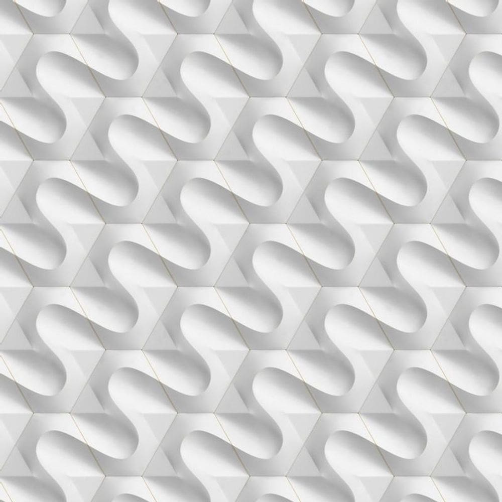 Papel Parede 3D Ondas Transversal Geometrico Autocolante