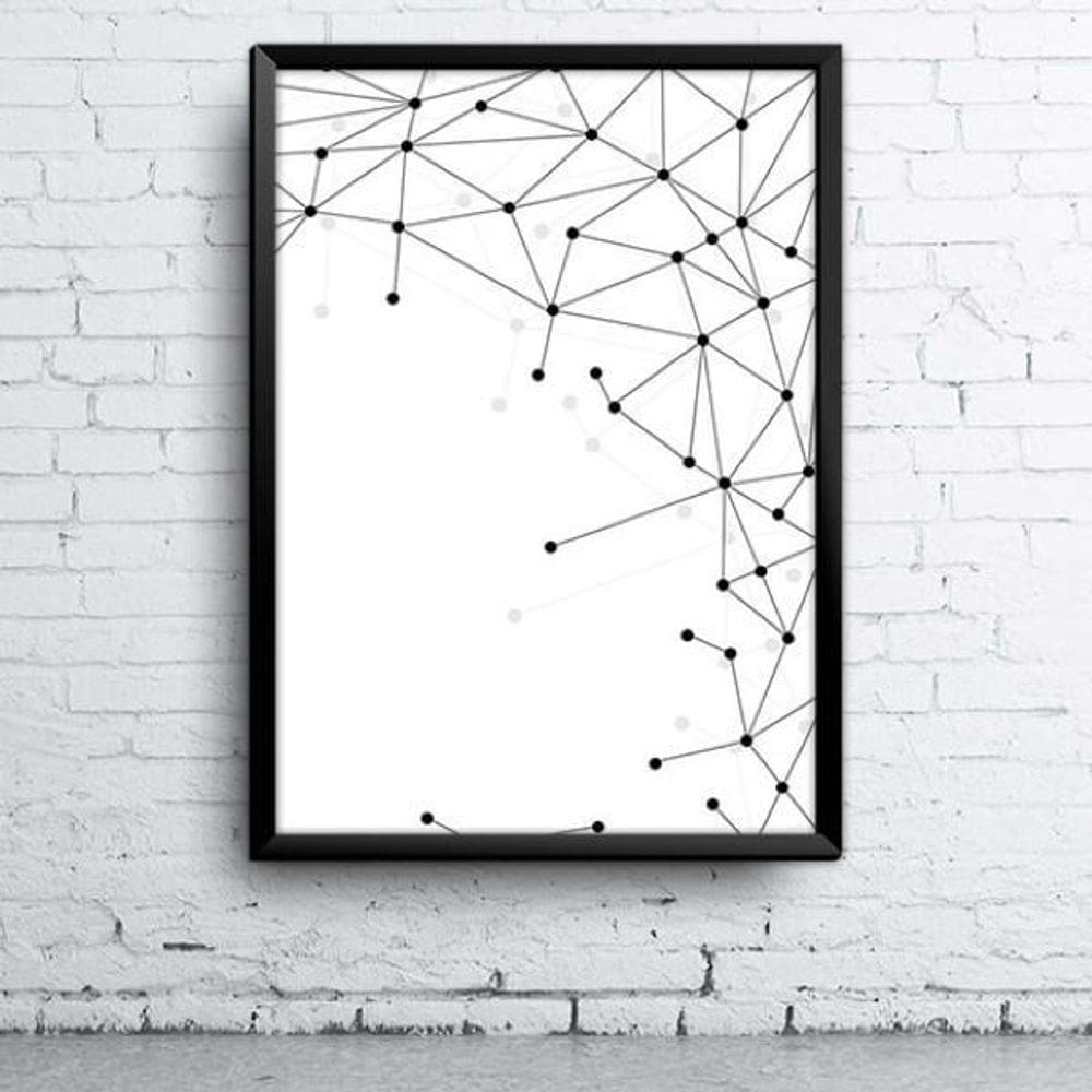 Quadro Abstrato Preto E Branco 1 A4