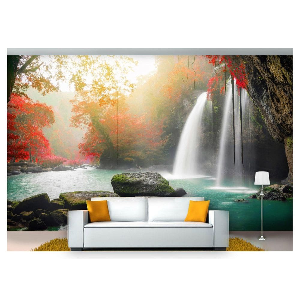 Papel De Parede Cachoeira Natureza Mata 3D Nch206