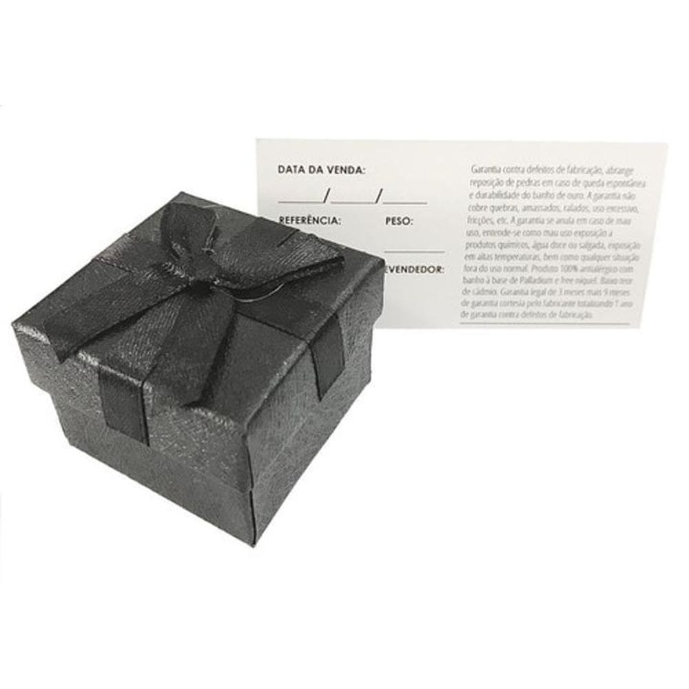 Kit Colar E Brincos Quadrado Com Cristal Banhado A Ouro 18K