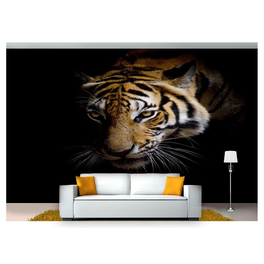 Papel De Parede Animais Tigre Rosto Cores 3D Anm96