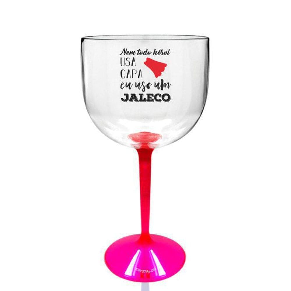 Kit 4 Taças Gin Com Base Rosa Acrílico Profissões