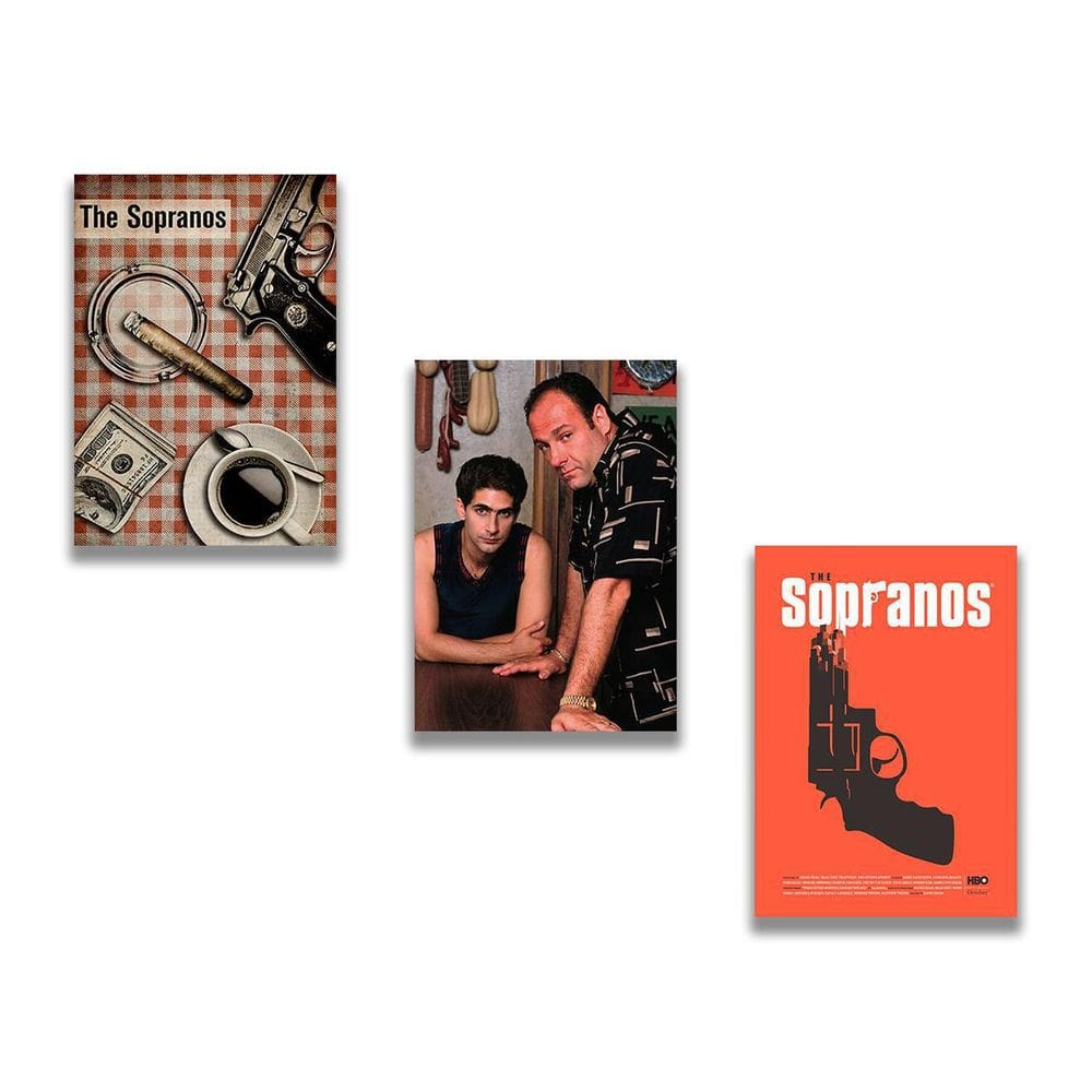 Kit 3 Placas Decorativas Sopranos 30X20Cm