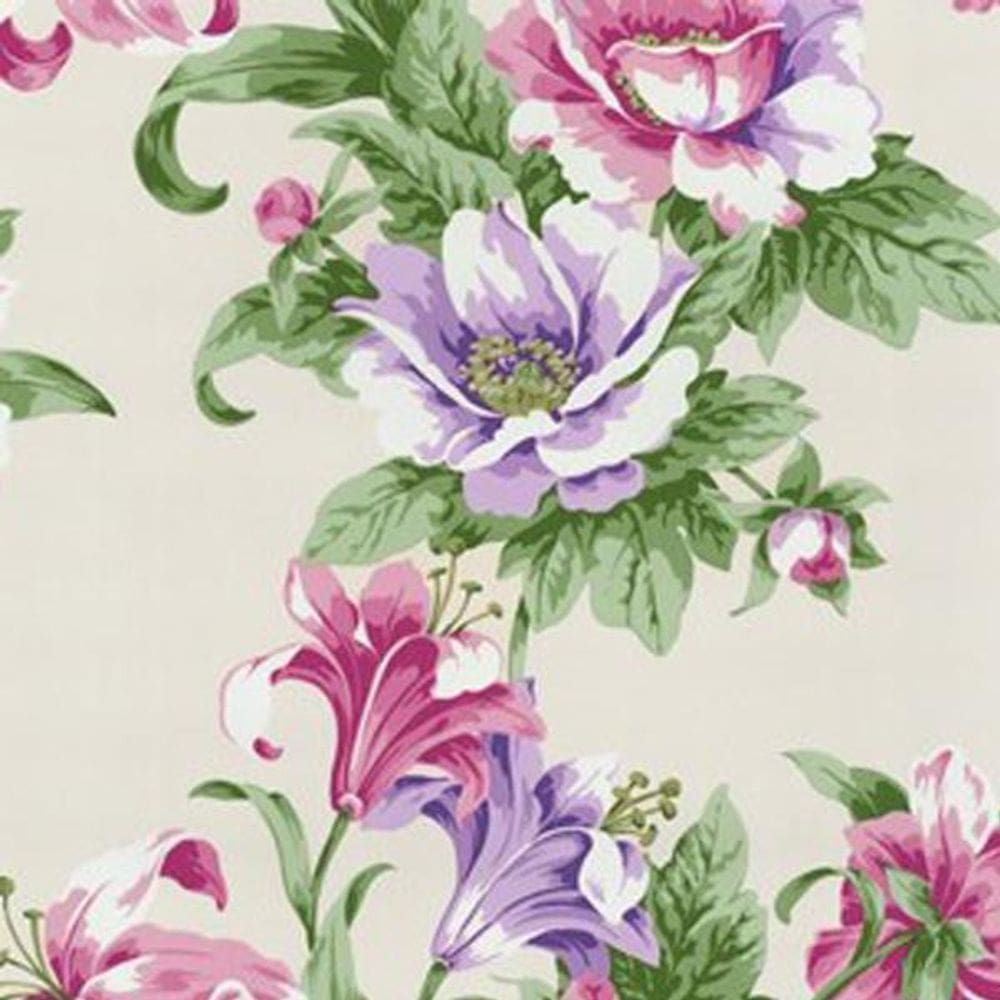 Papel De Parede K&G Floral Colorido Vinílico Lavável