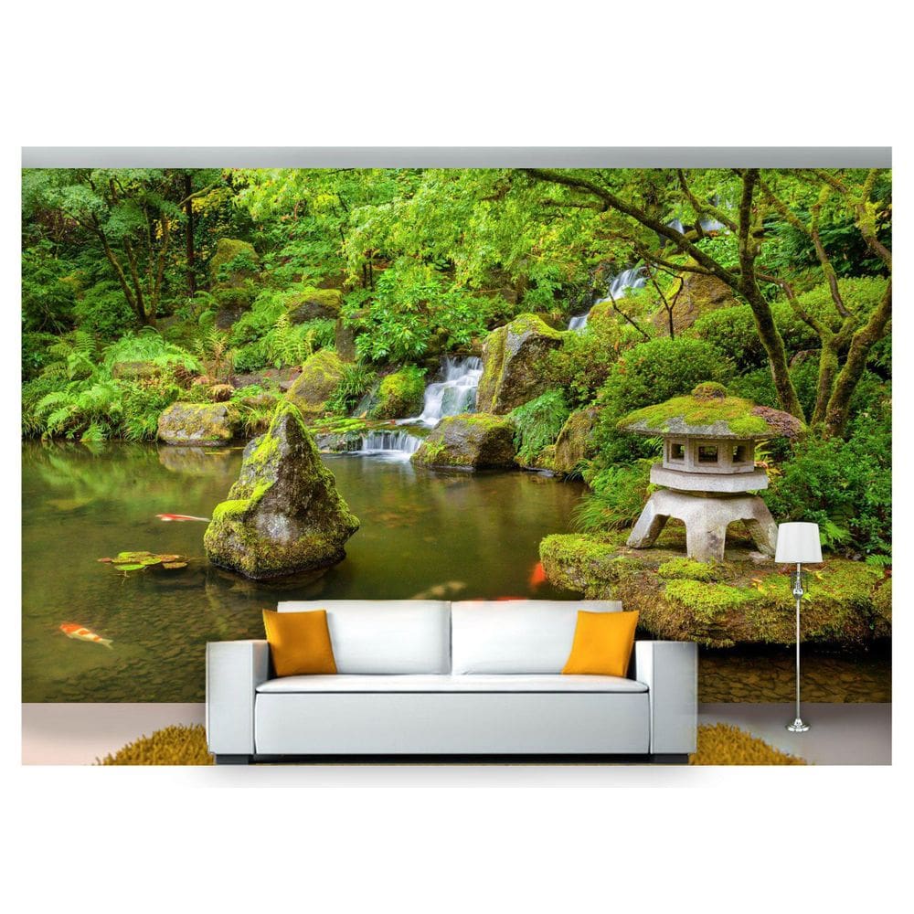 Papel De Parede Jardim Japonês Lago Japão 3D 7,50m² Jjp20