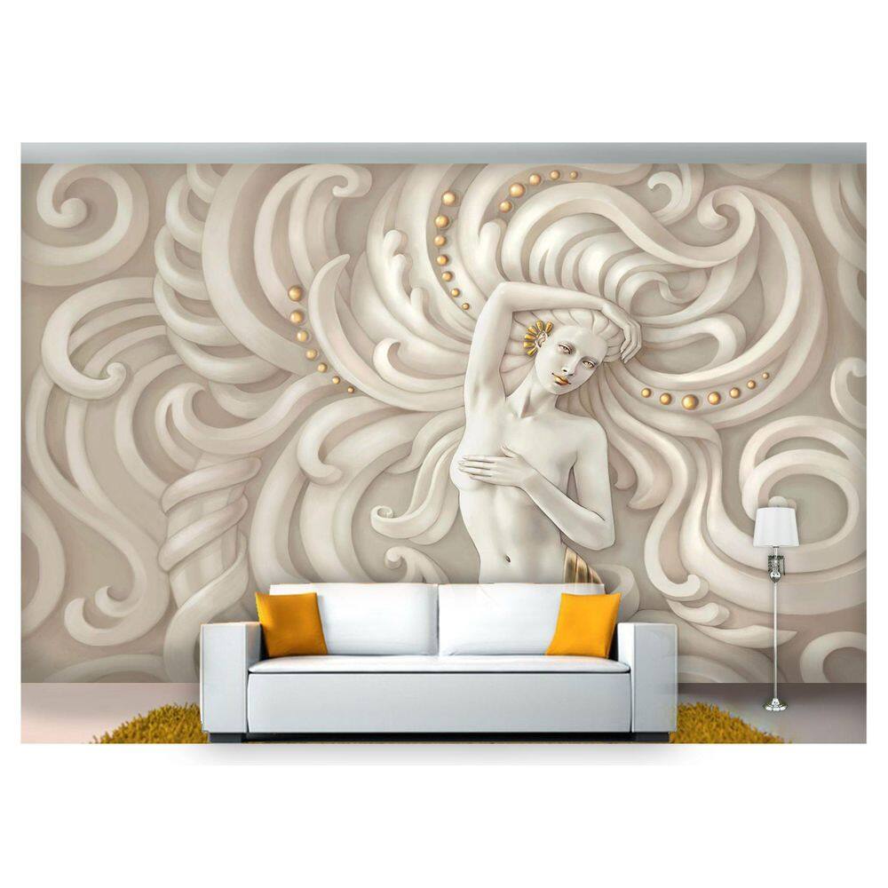 Papel De Parede Arte Mulher Cabelos Corpo 3D At56