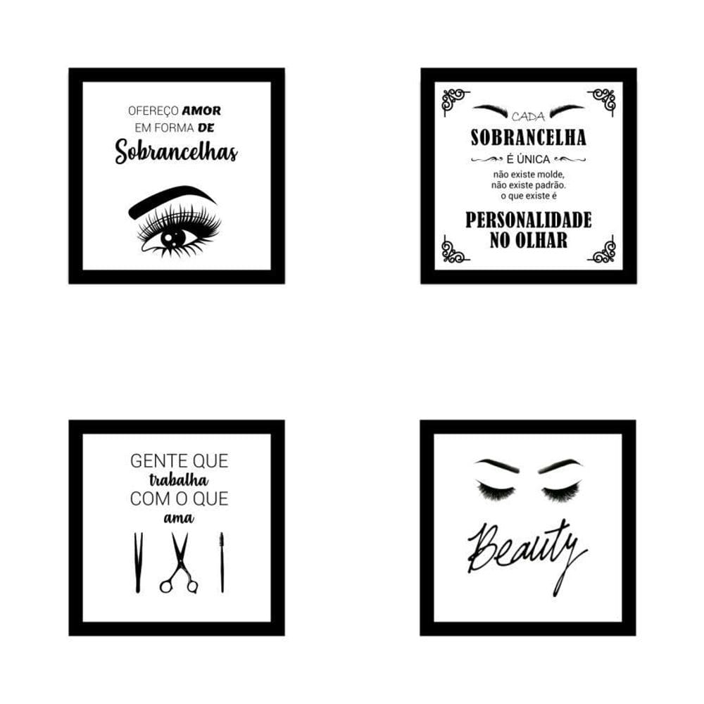 Kit 4 Quadros Decorativos Em Mdf Designer De Sobrancelhas 01