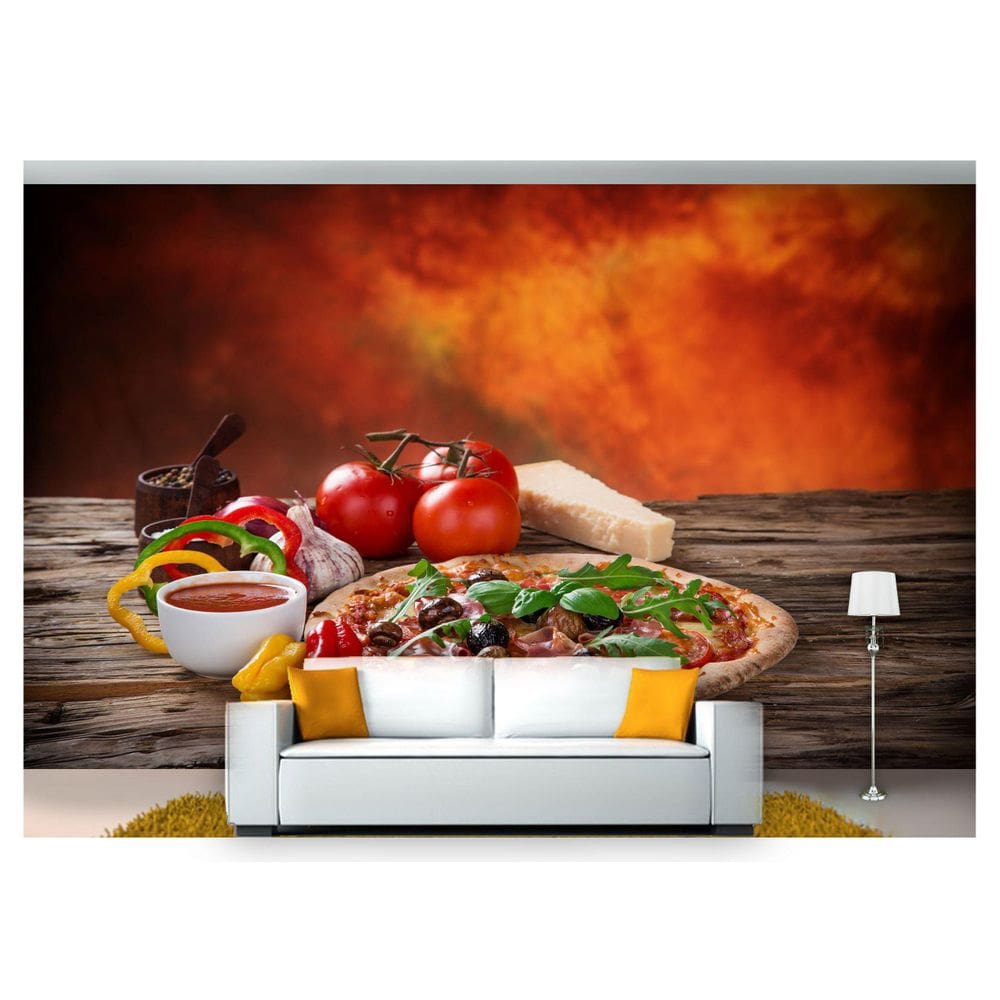 Papel De Parede Rodízio Pizza Gourmet 3D Al147