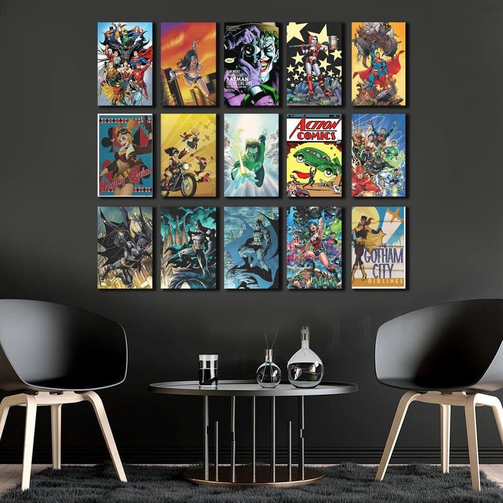 Kit 15 Placas Decorativas Heróis