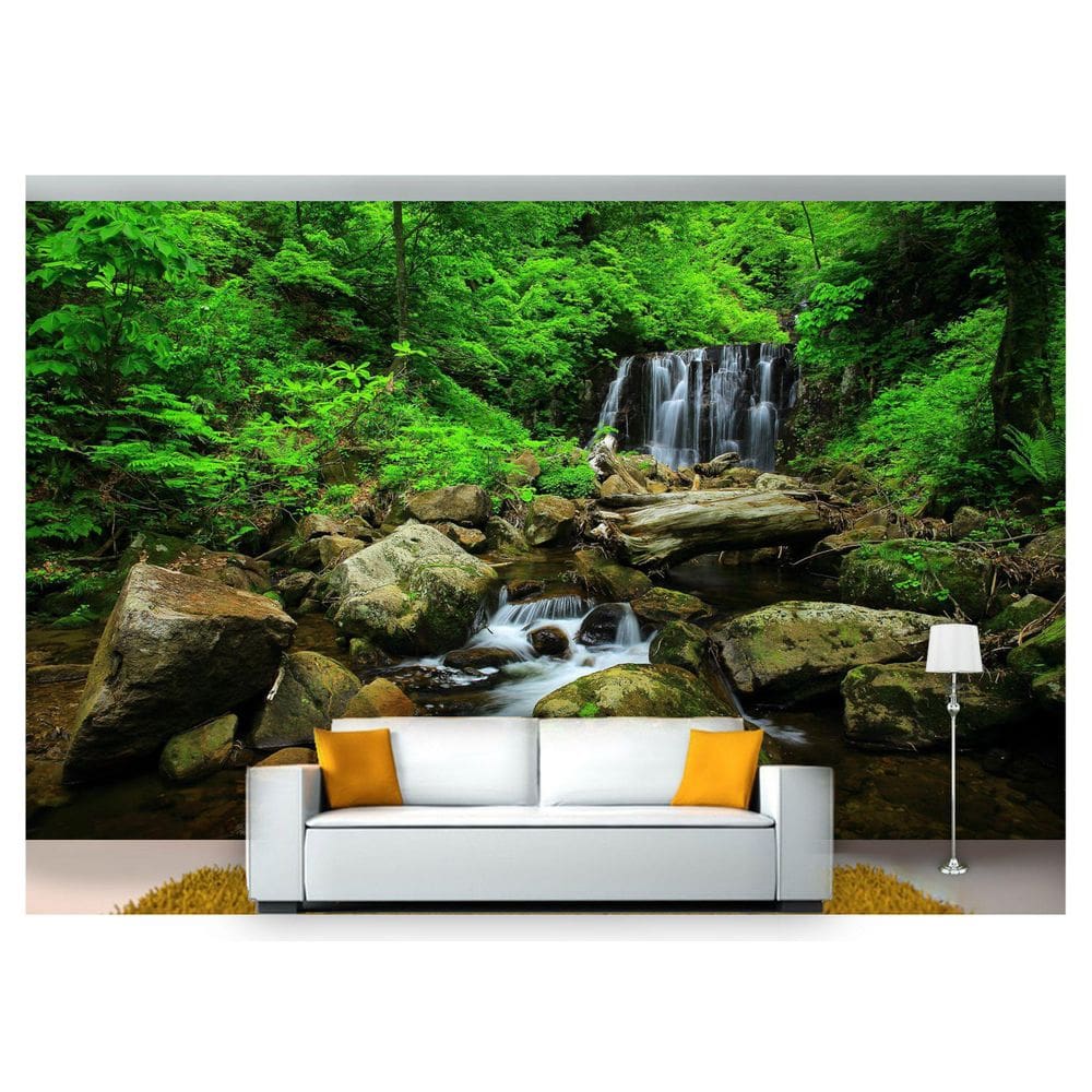 Papel De Parede Cachoeira Natureza Mata 3D Nch184
