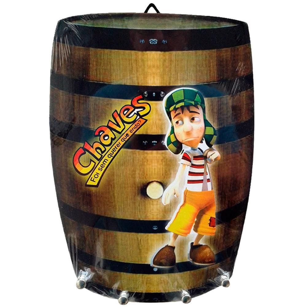 Porta Chaves Barril Chaveiro Madeira Turma Do Chaves
