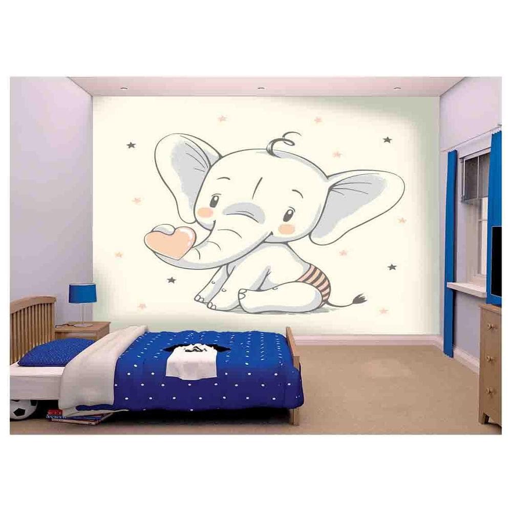 Papel De Parede Infantil Elefante Quarto Bebê  Azs160