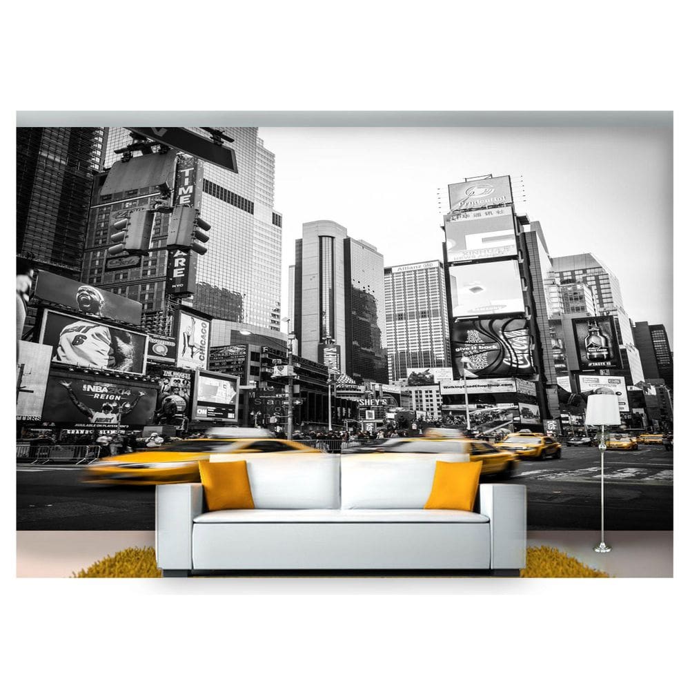 Papel De Parede Cidade Prédios Ny Taxi 3D Ncd169