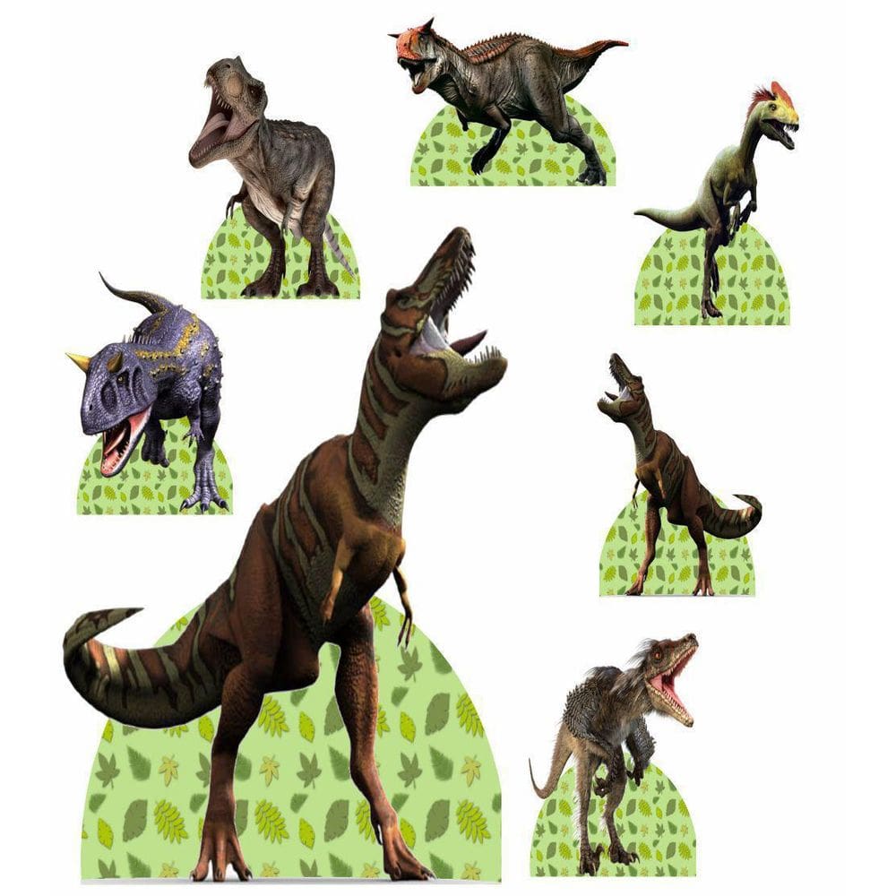 Kit Display Dinossauro 02 Totens 7 Peças + Painel Grande