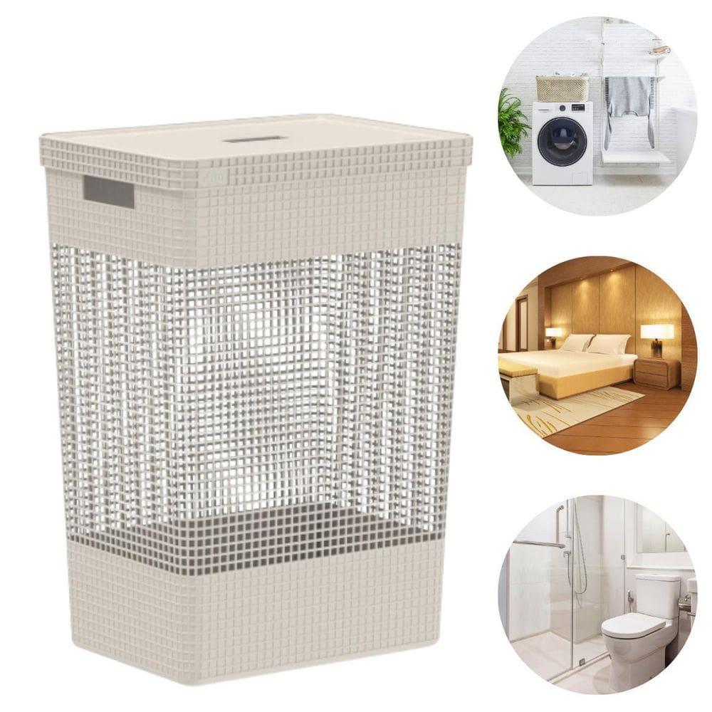 Cesto Roupa Suja Organizador Multiuso Grande Ou Casa 49L