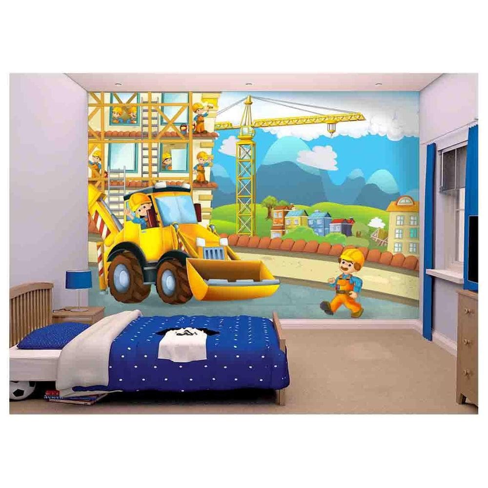 Papel De Parede Infantil Trator Caminhão Kids  Azs93