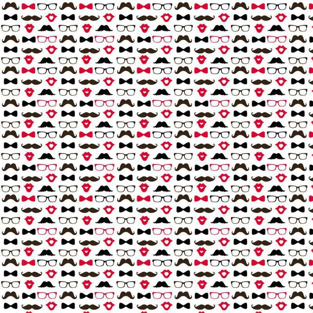 Papel De Parede Adesivo Óculos Corações Beijos Decorativo