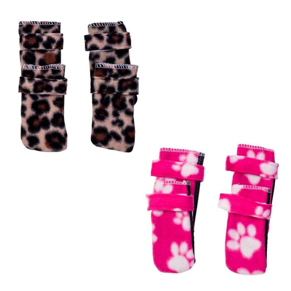Kit 2 Sapatos Cachorro Soft Onça/Rosa P - Antiderrapante