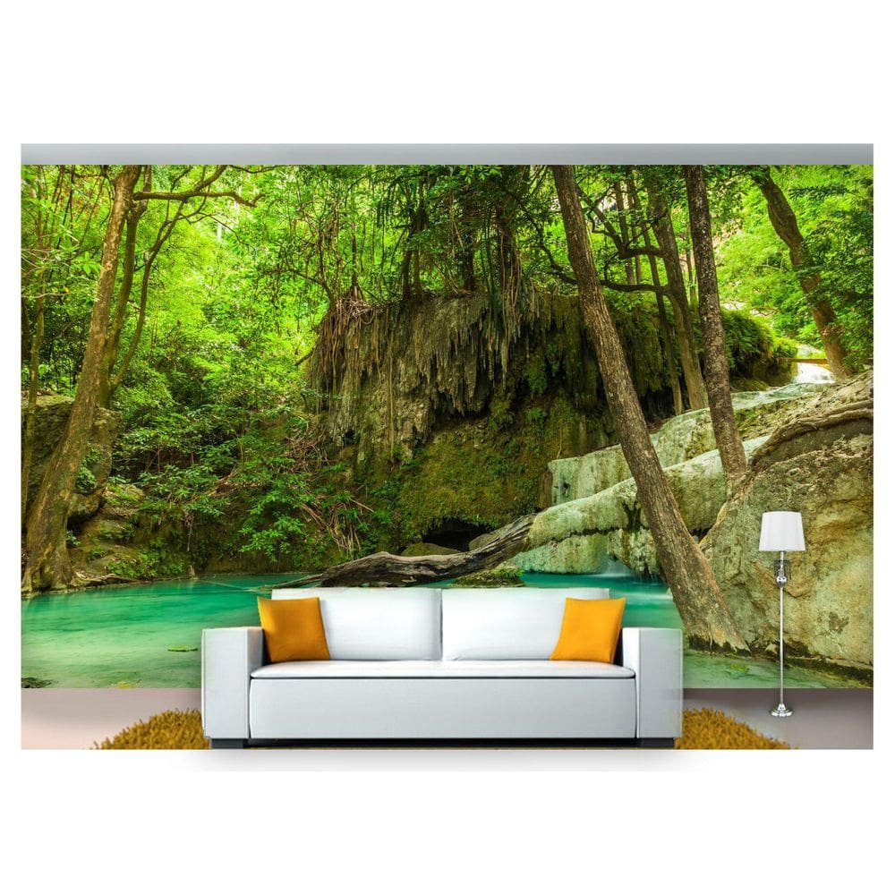 Papel De Parede Cachoeira Natureza Mata 3D 6M² Nch212