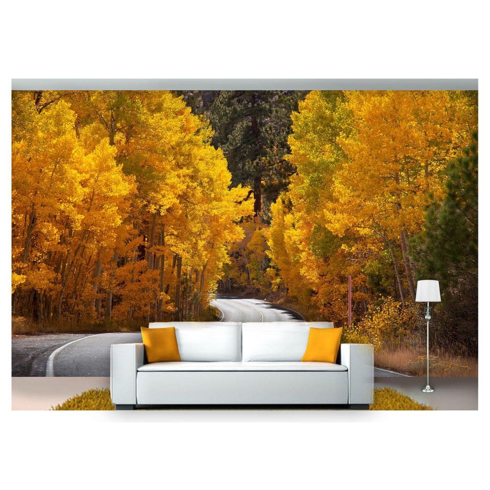 Papel De Parede Estrada Caminho Floresta 3D Nes087 3M²