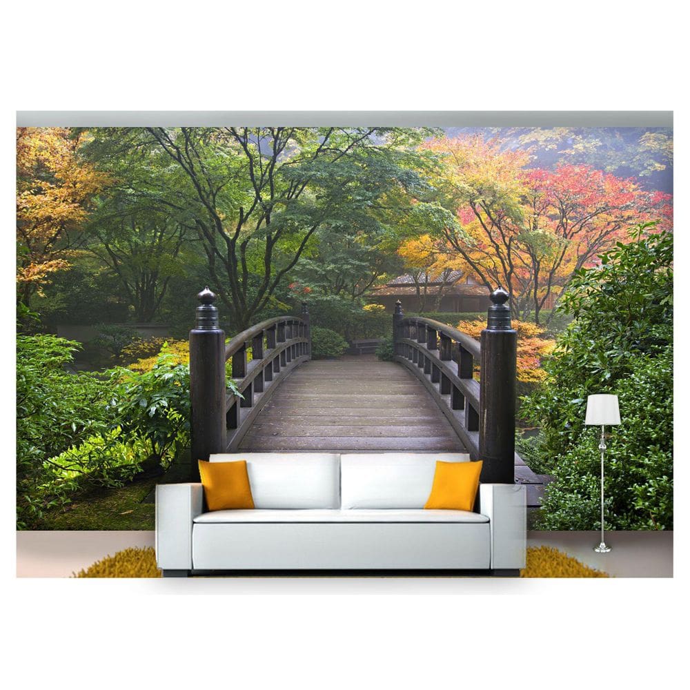 Papel De Parede Jardim Japonês Árvore 3D Jjp34