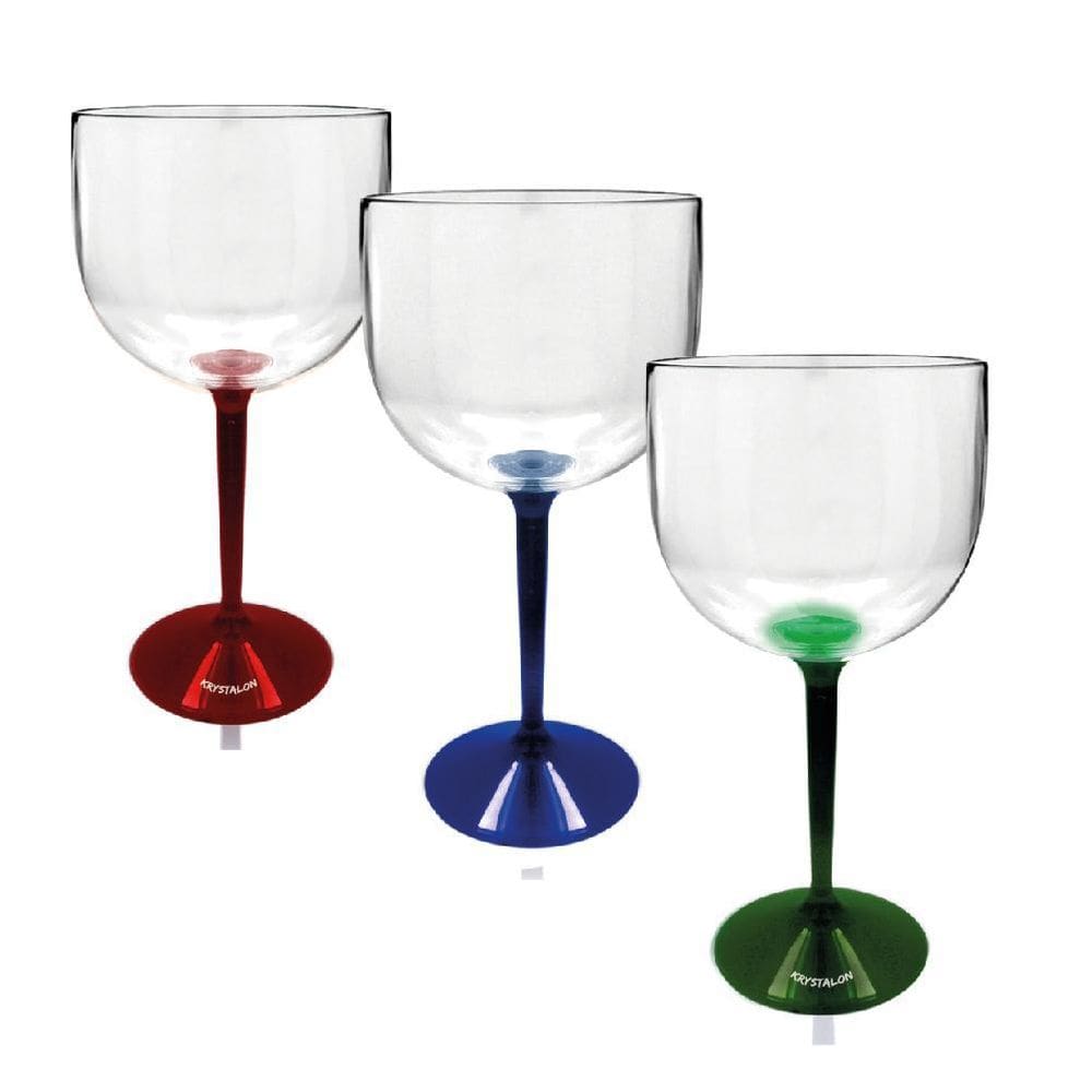 Kit 3 Taças Bicolor Vermelho, Azul E Verde Acrílico