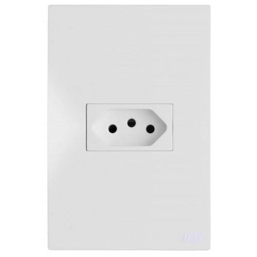 Conjunto Tomada 10A Horizontal 4X2 Branco Satin Brs12151-7Br