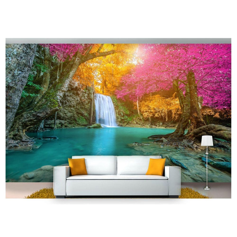 Papel De Parede Cachoeira Natureza Mata 3D 6M² Nch179