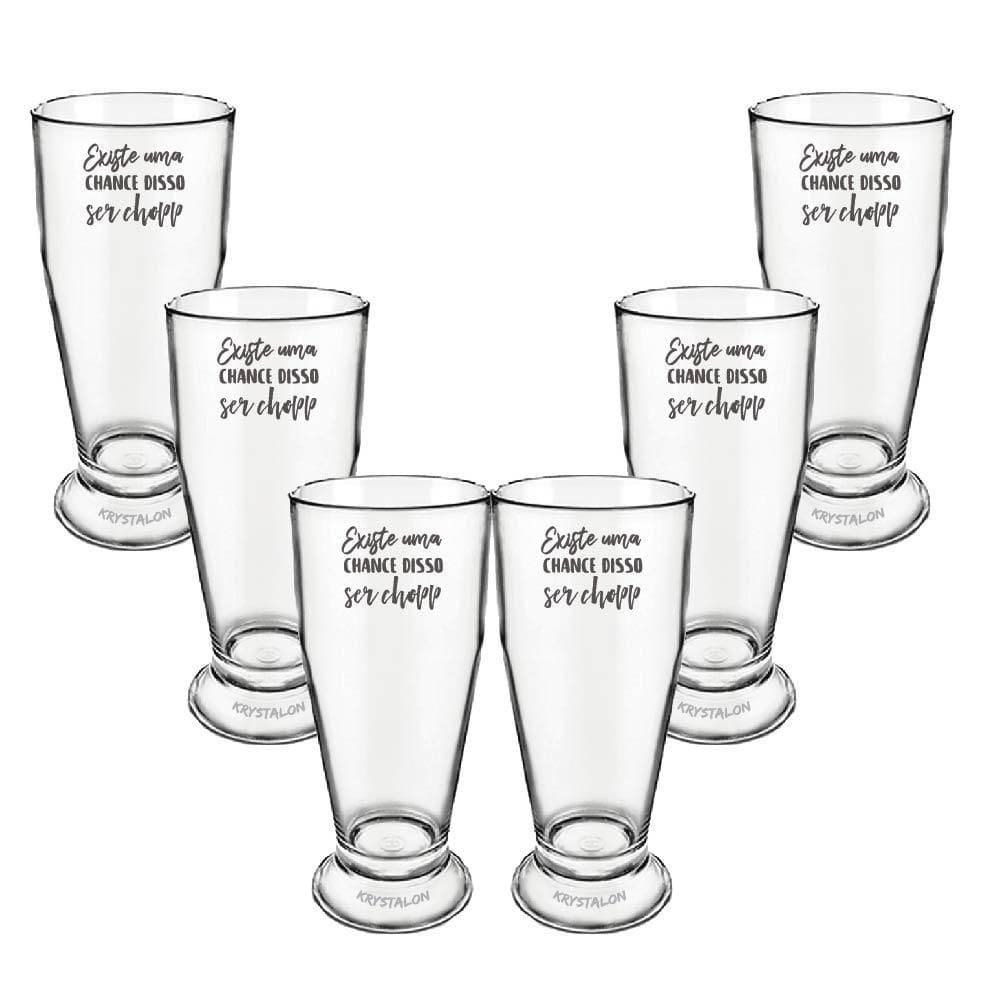 Kit 6 Copos Tulipa Cerveja Acrílico Personalizado