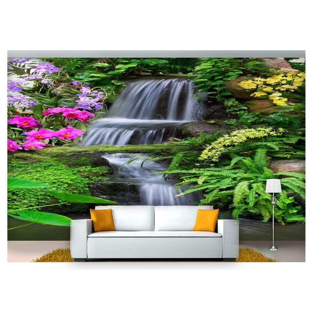 Papel De Parede Cachoeira Natureza Mata 3D 6M² Nch117