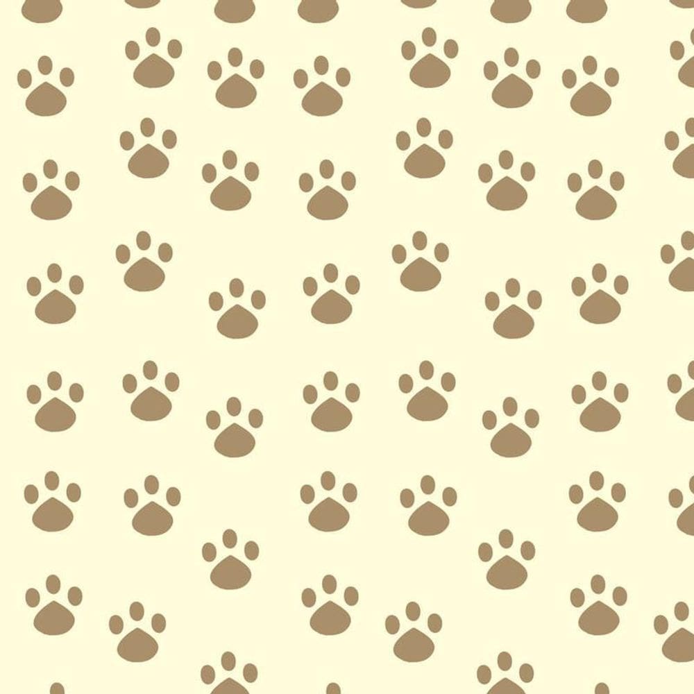 Papel Parede Pegadas Marrom Fundo Amarelo Adesivo Decorativo