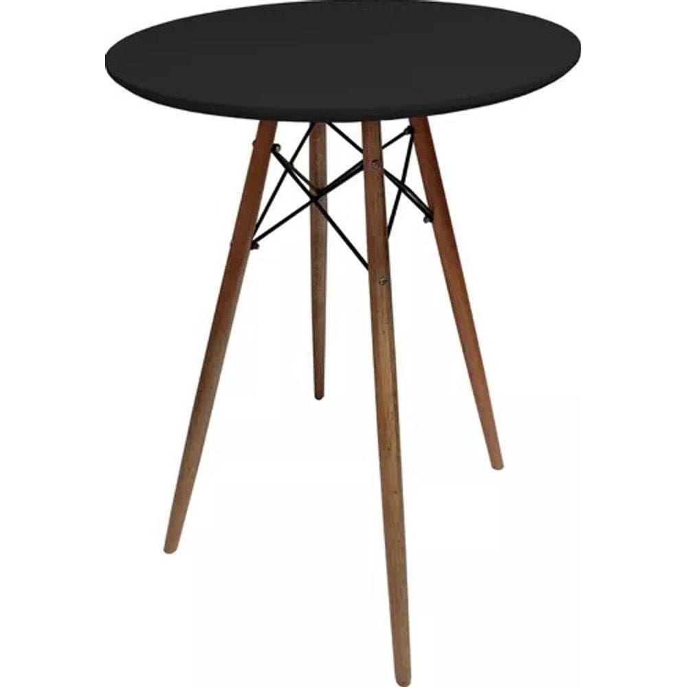 Mesa Bistro Redonda 60cm Base Eiffel Bar, Cafeteria, Cozinha - PRETO