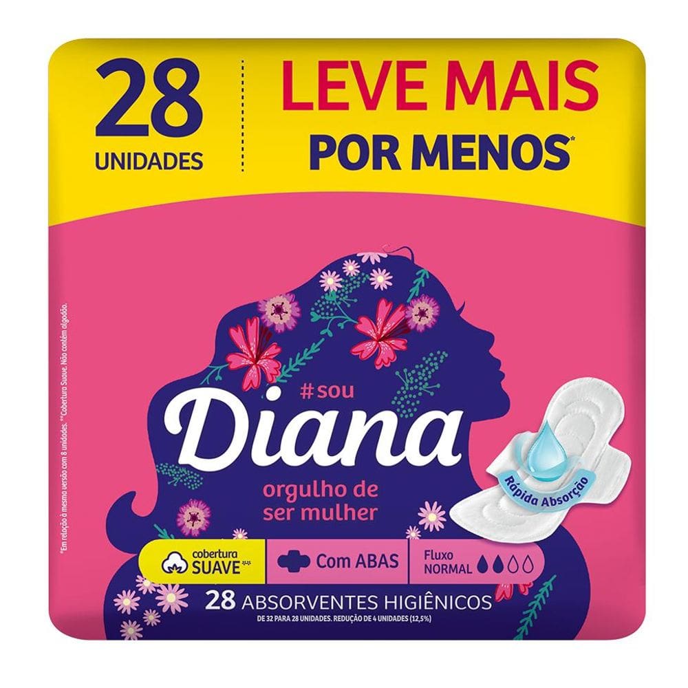 Absorvente Diana Suave Com Abas 28 Unidades