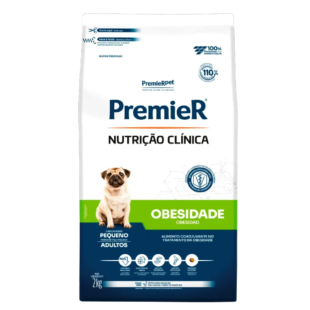 Ração Premier Nutrição Clinica Obesi Cães Adultos Pequeno Porte 2kg