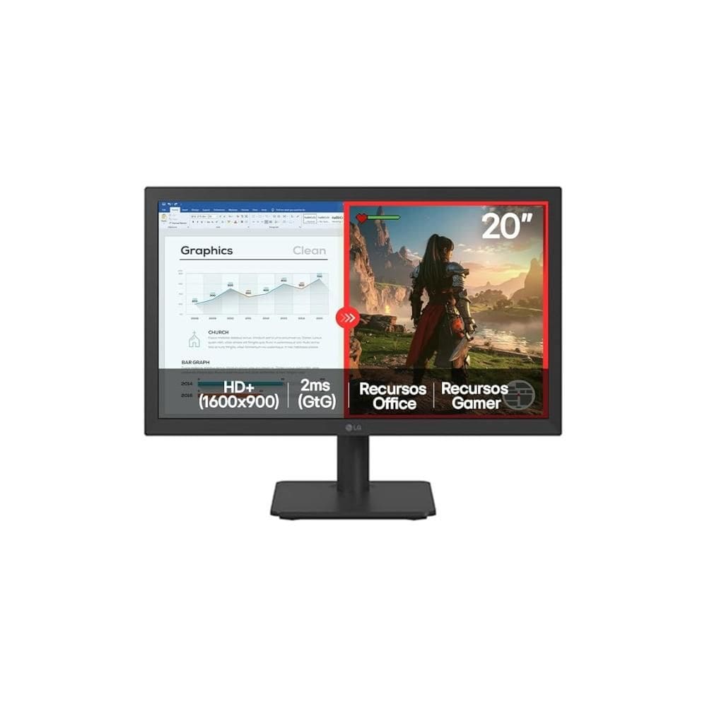 Monitor 20 LG Full HD TN 75HZ 2MS - 20U401A-B