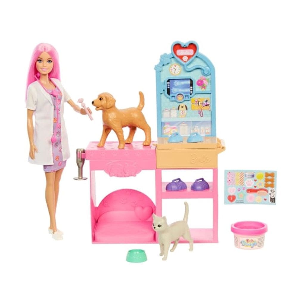Barbie Veterinária com Animais de Estimação - Mattel