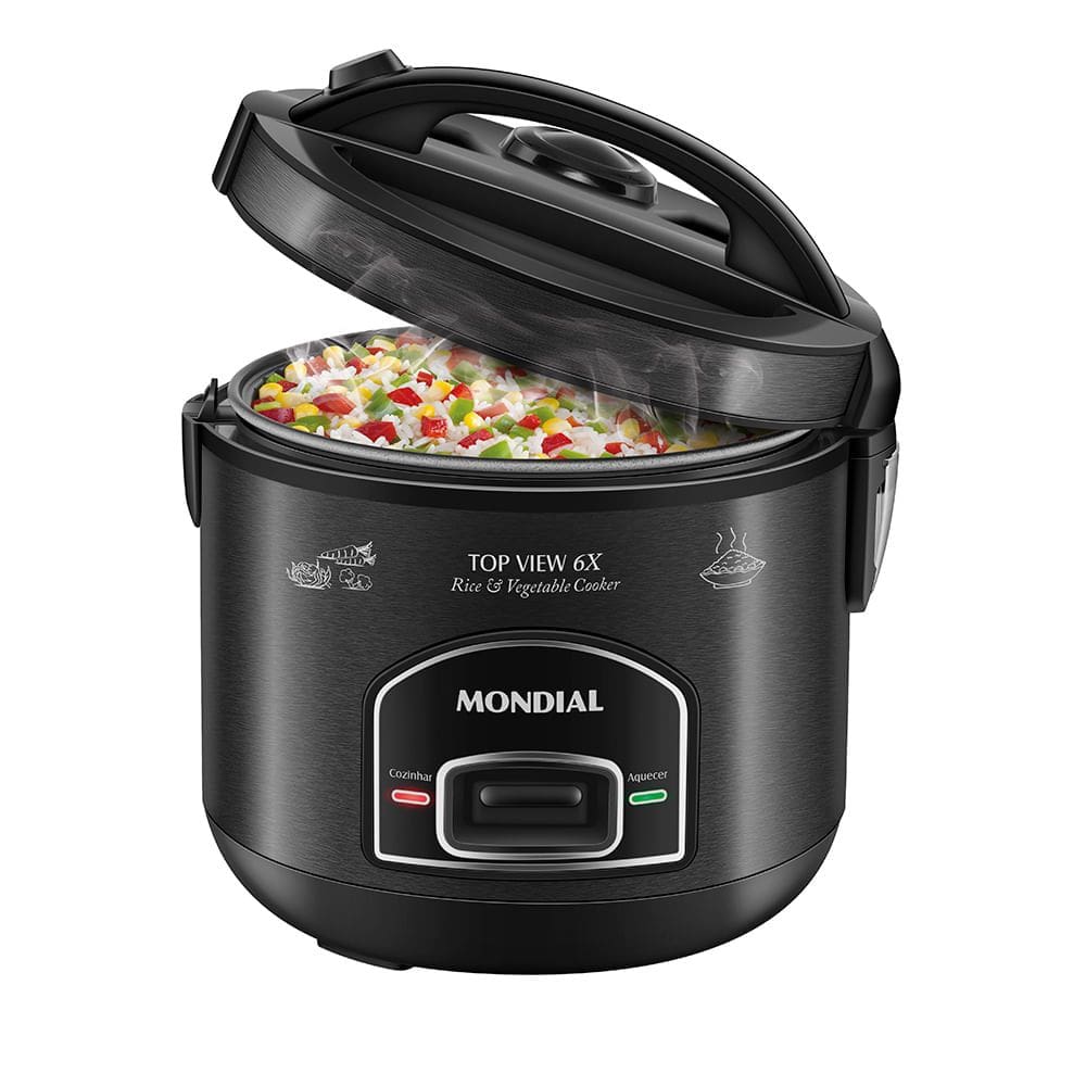 Panela Elética Top View 6X Mondial Black Inox 500W - PE-30-6X