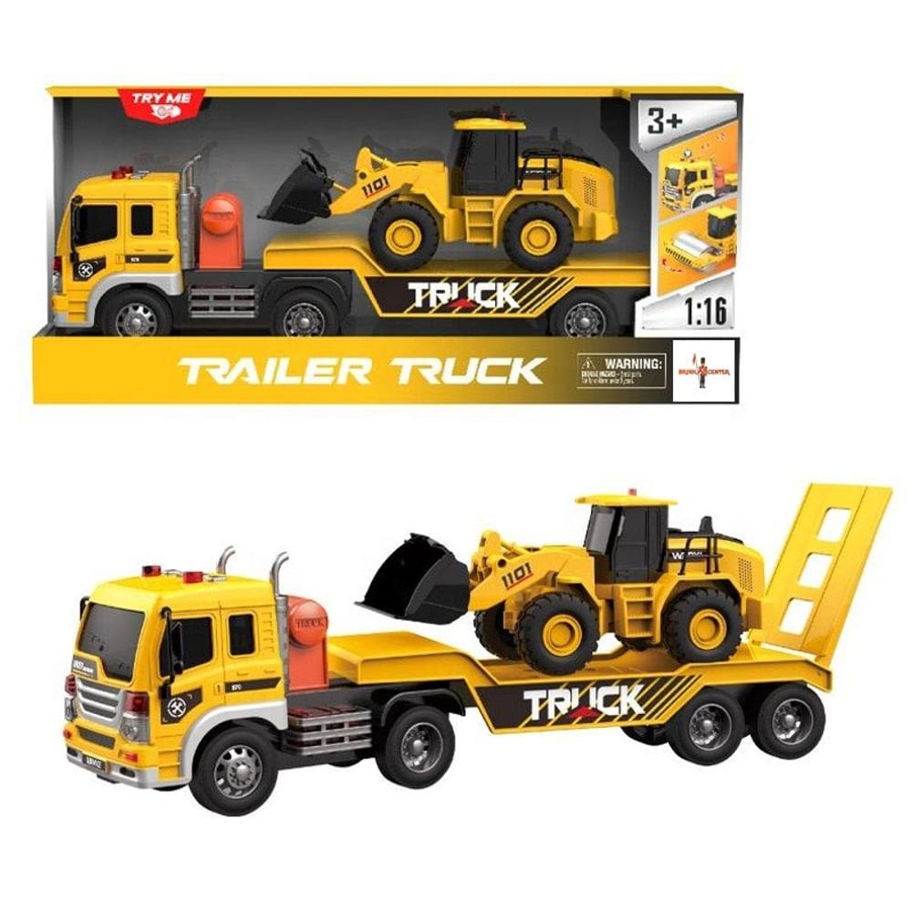 Caminhão Cegonha 1:16 Luz e Som com Carregadeira - Brink Center