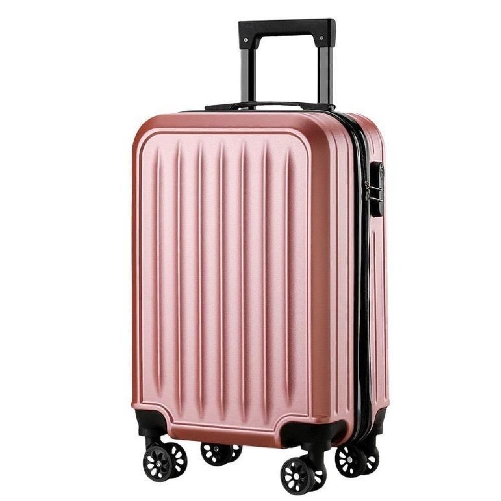 Mala De Viagem Bordo Abs 10Kg 4 Rodas Bolsa De Mao Anac Ziper Cadeado Senha Giro 360 Rose