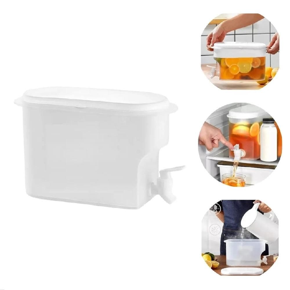 Suqueira Geladeira 3 Litros Dispenser Bebidas Agua Saborizada Suco Cha Infusao Hermetico Torneira Portatil Praia Camping
